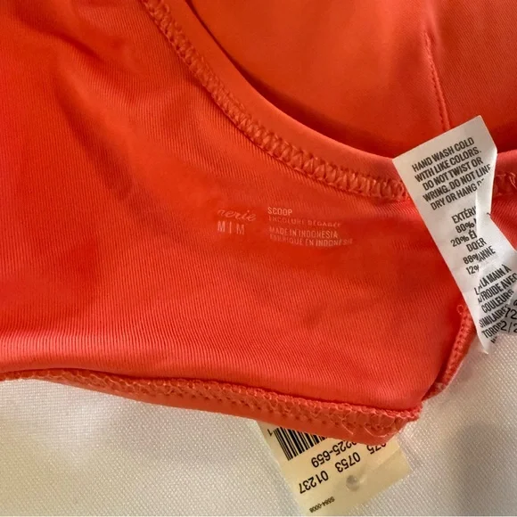 Aerie Coral Bikini Top NWT Ring Detail Padded Size M - Picture 9 of 9